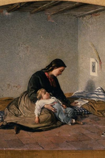 Pietro Volpes, Una famiglia povera, 1866 ca, olio su tela